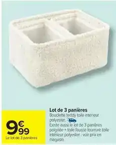 Carrefour Market Lot de 3 panières offre