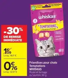 Carrefour Market Whiskas - friandises pour chats temptations offre