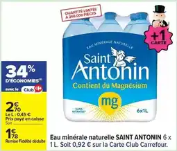 Carrefour Express Carrefour - eau minerale naturelle offre