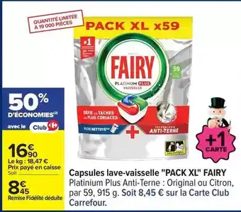 Carrefour Express Fairy - capsules lave-vaisselle offre