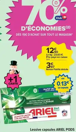Carrefour Express Ariel - lessive capsules offre