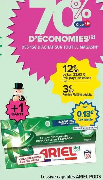 Carrefour Express Ariel - lessive capsules offre