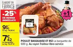 Carrefour Express Lechef - poulet basquaise et riz offre