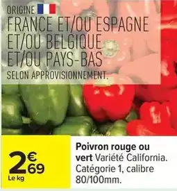 Carrefour Express Poivron rouge ou vert variété california offre