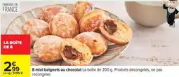 Carrefour Express 8 mini beignets au chocolat la boite de 200 g offre