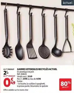Auchan Supermarché Cap actuel - gamme ustensiles recyclés offre