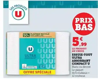 Bi1 U - essuie-tout ltra absorbant compact offre
