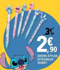 E.Leclerc Disney - divers stylos effecables offre