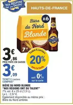 E.Leclerc Bière du nord blonde nos regions ont du talent offre