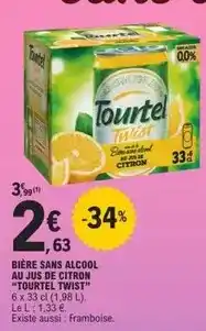 E.Leclerc Tourtel twist - bière sans alcool au jus de citron offre