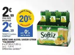 E.Leclerc E.leclerc - bière sans alcool saveur citron offre