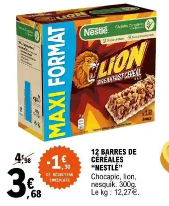E.Leclerc 12 barres de céréales nestlé offre
