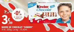 E.Leclerc Barre de chocolat kinder offre