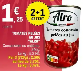 E.Leclerc Tomates pelées au jus alro offre