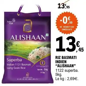 E.Leclerc Riz basmati indien alishaan offre