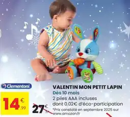 Stokomani CLEMENTONI Valentin mon petit lapin offre