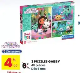 Stokomani Clementoni - 3 puzzles gabby offre