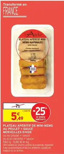 Intermarché Signal - plateau apéritif de mini-nems au poulet + sauce merveilles d'agise offre