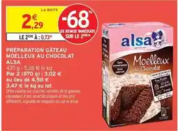 Intermarché Alsa - préparation gâteau moelleux au chocolat offre