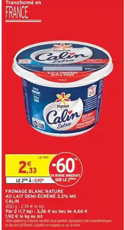 Intermarché Yoplait - fromage blanc nature au lait demi-écrémé offre