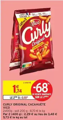 Intermarché Vico - curly original cacahuete offre