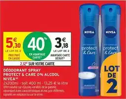 Intermarché Nivea - déodorant spray protect & care 0% alcool offre