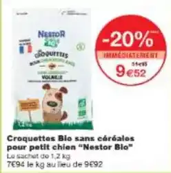 Monoprix Nestor - croquettes bio sans céréales pour petit chien offre