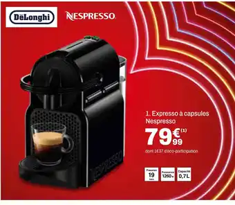 BUT DELONGHI Expresso à capsules nespresso offre