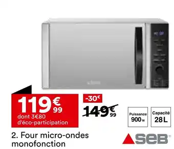 BUT SEB Four micro-ondes monofonction offre