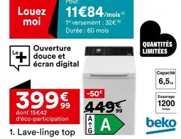 BUT BEKO Lave-linge top offre