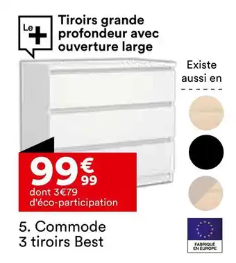 BUT Commode 3 tiroirs Best offre