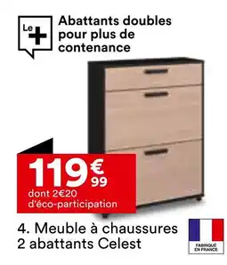 BUT Meuble à chaussures 2 abattants Celest offre