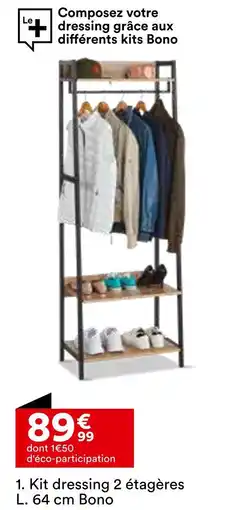 BUT Kit dressing 2 étagères L. 64 cm offre