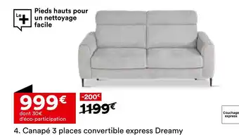 BUT Canapé 3 places convertible express dreamy offre