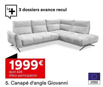 BUT Canapé d'angle giovanni offre