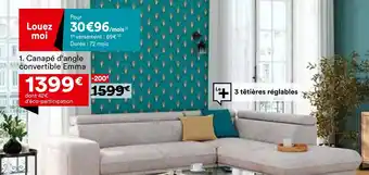 BUT Canapé d'angle convertible Emma offre