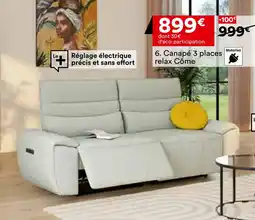 BUT Canapé 3 places relax Côme offre