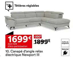 BUT Canapé d'angle relax électrique Newport III offre