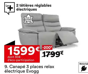 BUT Canapé 3 places relax électrique Evogg offre