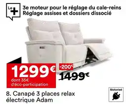 BUT Canapé 3 places relax électrique adam offre