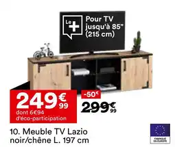 BUT Meuble tv lazio noir/chêne l. 197 cm offre