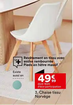 BUT Chaise tissu Norvège offre