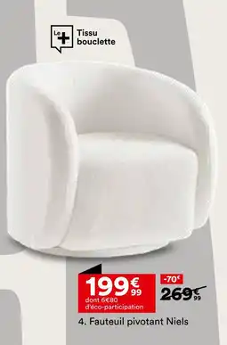 BUT Fauteuil pivotant Niels offre
