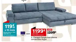 BUT Canapé d'angle méridienne convertible argos offre