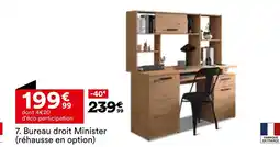 BUT Minister Bureau droit (réhausse en option) offre