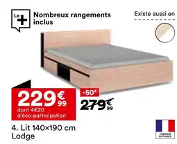 BUT Lit 140×190 cm Lodge offre