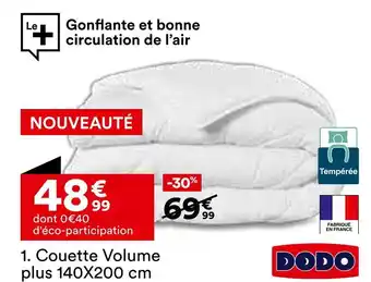 BUT Dodo Couette Volume plus 140X200 cm offre