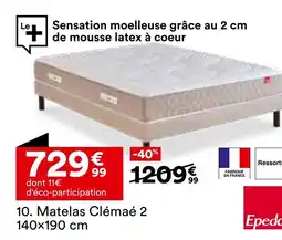 BUT Epeda Matelas Clémaé 2 140×190 cm offre