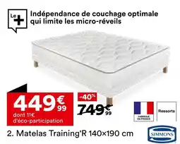 BUT SIMMONS Matelas training'r 140×190 cm offre