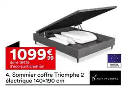 BUT NUIT FAUBOURG Sommier coffre Triomphe 2 électrique 140×190 cm offre